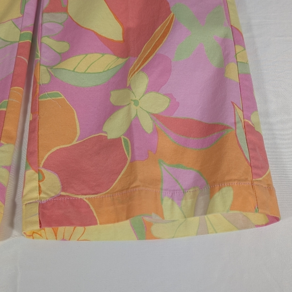 NWT Sigrid Olsen Pink, Orange, Green Floral Cotton Pants Suit Petite Size 4- - Picture 3 of 16